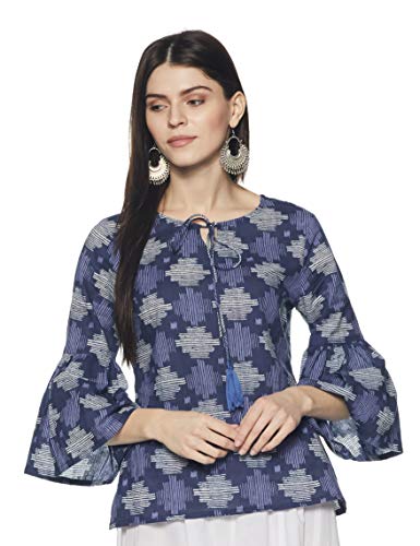 Image of Amazon Brand - Myx Women Cotton Straight Fit Straight Kurti (Available in Plus Sizes)
