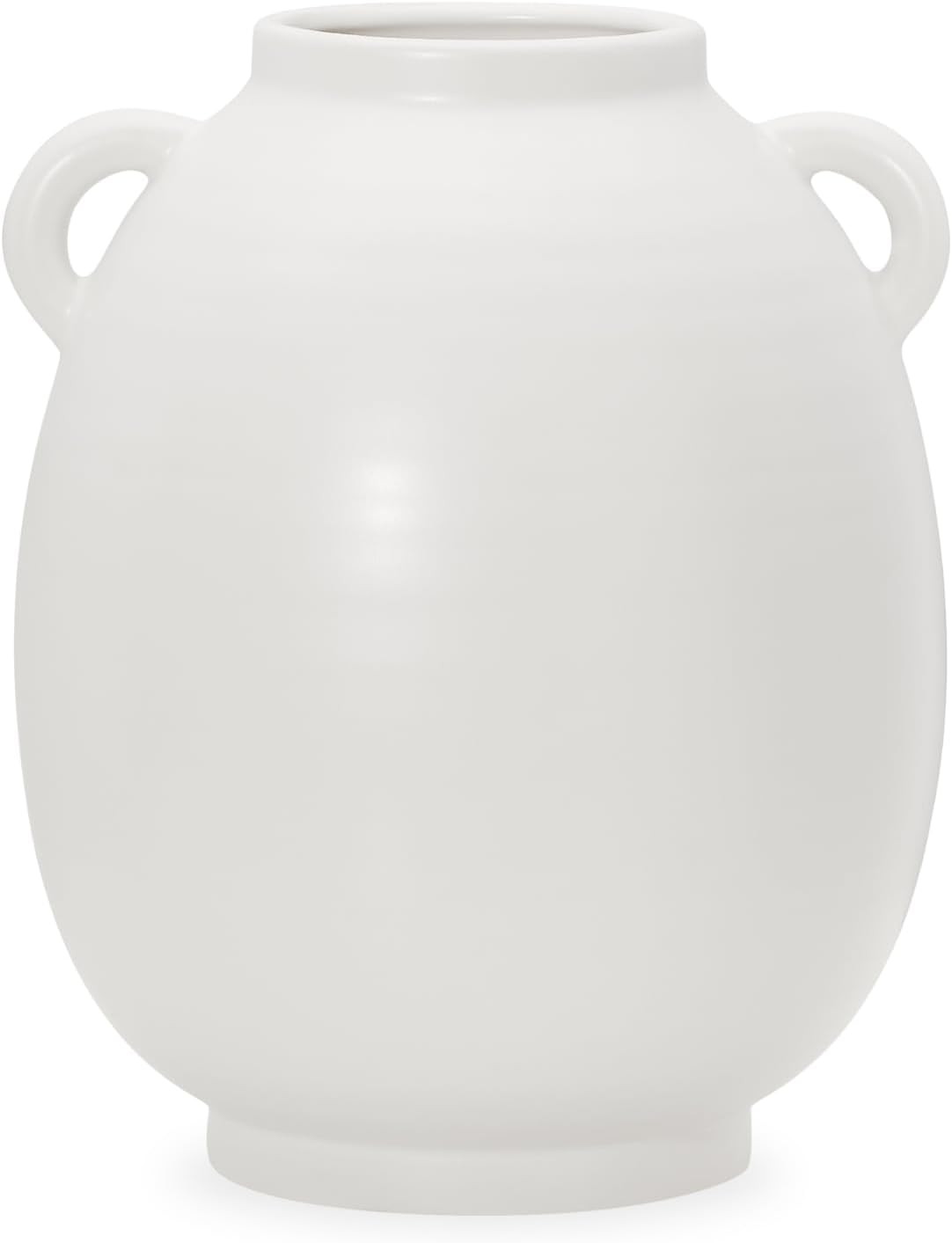 Torre & Tagus White Ceramic Vase with Handles - 9 Inch Boho Decor Decorative Vase for Home Decor, Decorative Pottery Flower Vase for Dining Table Decor, Wedding Decor (Capri White Vase for Flowers)