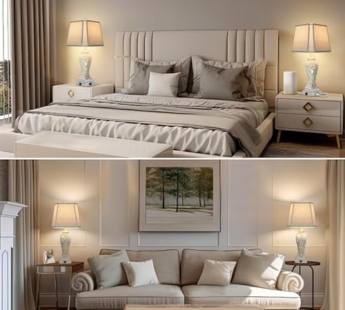 Weiters 29'' Tall Farmhouse Table Lamps Set Of 2, Boho Table Lamp For Living Room With Usb C+A, Bedside Lamp With Nightlight For Bedroom, Hollow Out Resin Lamp Nightstand Lamp thumb #2
