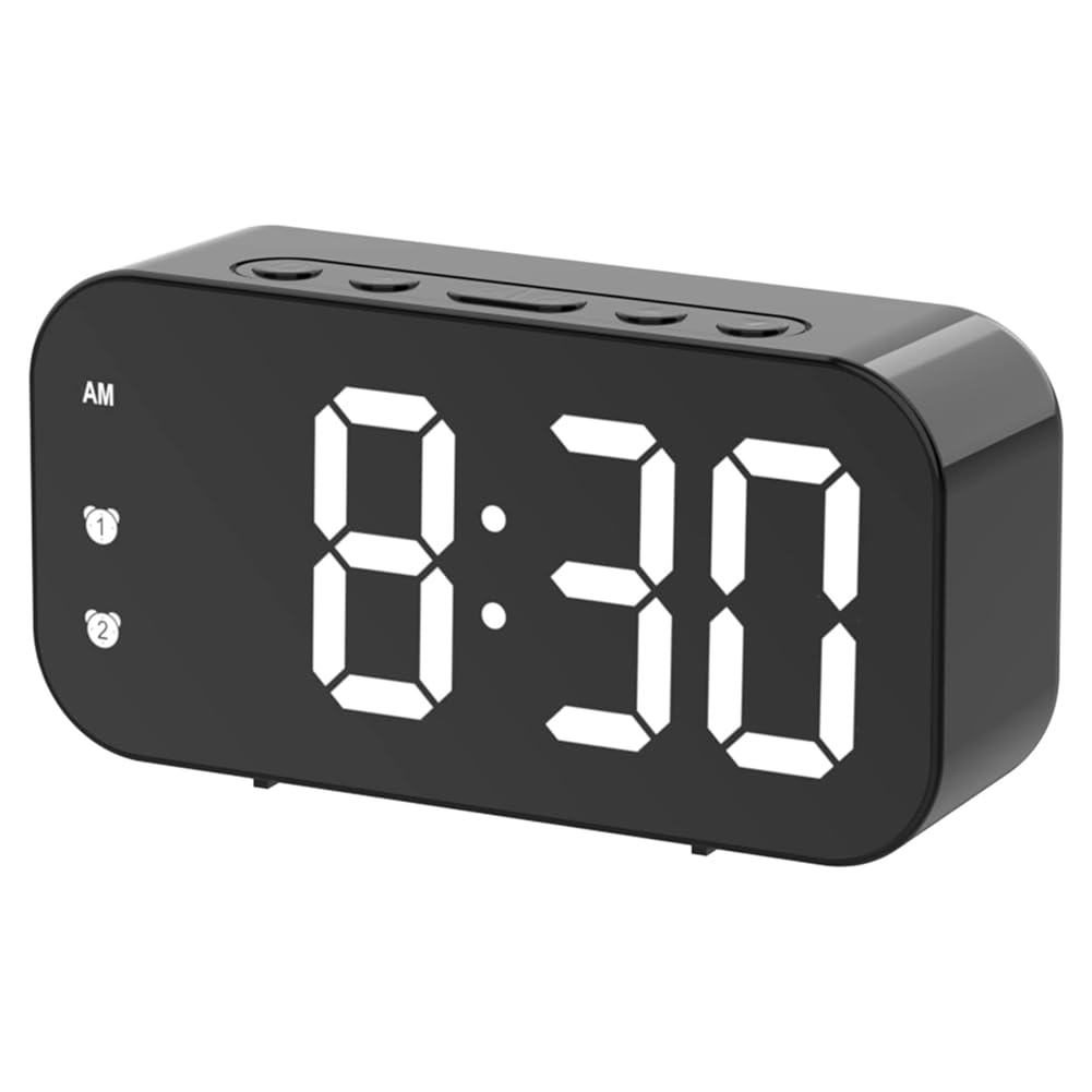 CTRLZS Alarm Clock Digital Alarm Clock Plug-in Alarm Clock Dimmable for the Bedroom 1 Pcs White