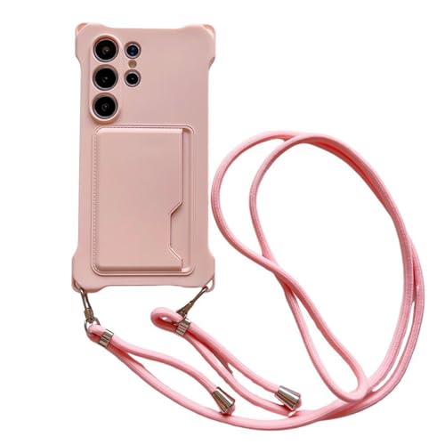 Coque Samsung S23 FE rose anti-chute avec porte-carte