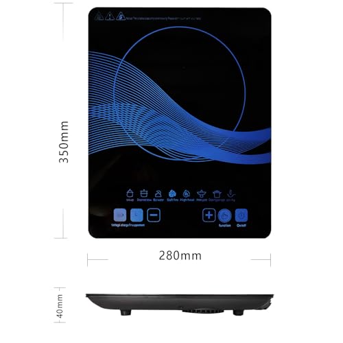 موقد حثي محمول من موتيم بقدرة 2200 واط للطبخ مع 8 برامج، موقد سطح الطاولة بمستشعر يعمل باللمس مع مؤقت محدد مسبقا وعد تنازلي (اسود)