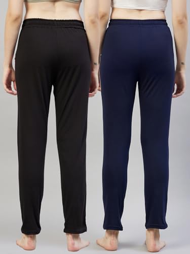 Image of BLINKIN Women Cotton Stribed Casual Style Pyjamas|Lowers With 2 Side Pockets : Ideal For Night Wear & Comfort Wear - The Ultimate Relaxed Fit Track Pants (Combo-608)