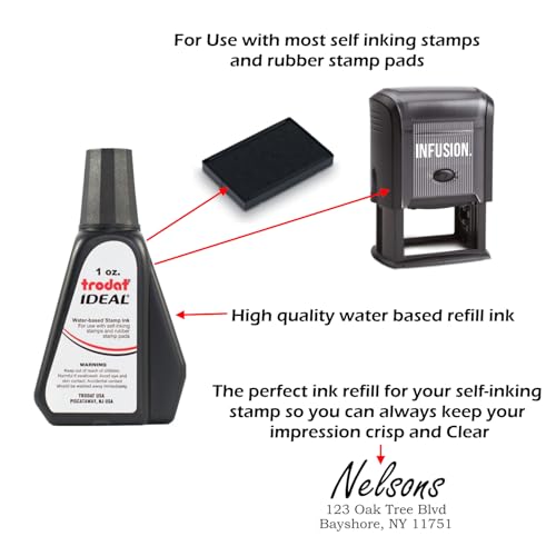 Self-Inking Stamp Ink - 1oz Refill Bottle- Green