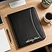 ENOMY Personalized Padfolio with Zipper Custom Leather Portfolio with Logo/Text/Photo Portfolio Binder for Work Business Professionals Interviews Office Gifts (Black)