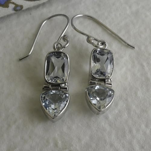 Boucles d'oreilles topaze bleue argent 925 le cadeau idéal avec pierre précieuse - 2