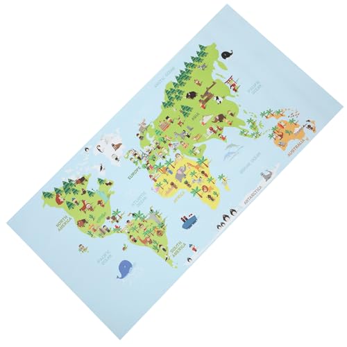 Alfombrilla de Escritorio para Niños,80 x 40 cm Mapa del mundo,Acuario Alfombrilla Impermeable para Escritorio,vade de doble cara de piel sintética,Se puede limpiar