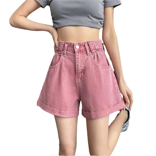 Jean court taille haute à bords bouclés idéal pour vos weekends décontractés