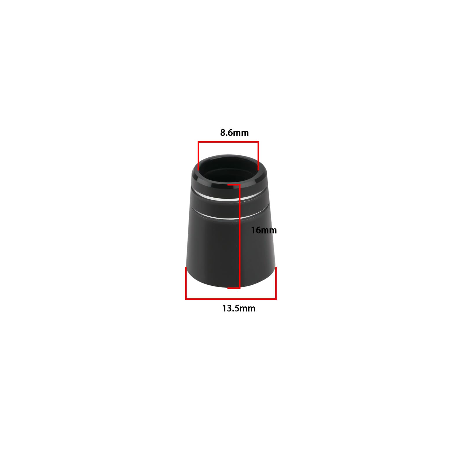 SG Store 12pcs Embouts de Golf en Fer avec Double Anneau Argenté Et Manchon en Caoutchouc pour Club de Golf Conique de 0,355 Cm 8,6 X 16 X 13,5 Mm Noir