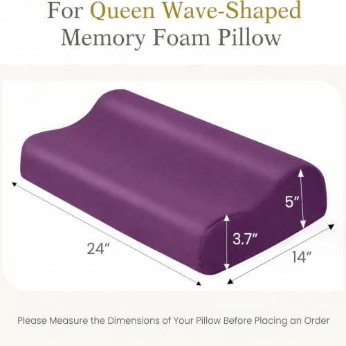 Image of Cooling Contour Cervical Pillowcase, Dark Purple, 24x14x5 /3.7 Inches,1 Pack
