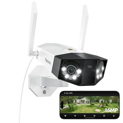 Reolink Telecamera di sicurezza 16MP UHD 180°, Wi-Fi 6 dual-band 2,4/5GHz, Motion Track, visione...