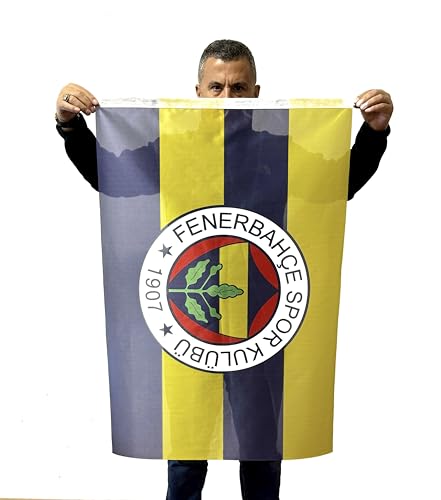 Fenerbahce Flagge 70 x 105 cm - für Fahnenmast, Türkeifahne aus reißfestem Fahnen-Polyester-Stoff, Hissfahne Quer wetterfest und UV-beständig Türkei