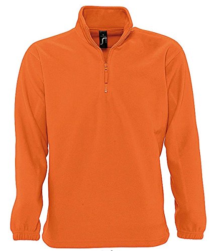 Sol’S Ness - Sweat Shirt Polaire Homme - Col Montant à Zip - Tissu avec Finition Anti-bouloche - Orange - 3XL Cover