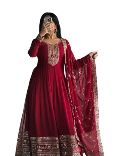 Swapneshwar Outlets Event Party Wear Stitched Indian Long Anarkali Gown
