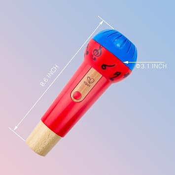 Hape Mighty Echo Microphone | Battery-Free Voice Amplifying Microphone Toy for Kids 1 Year & Up, Red, Model Number: E0337