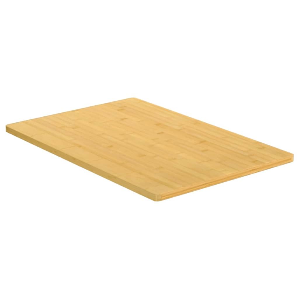Table en bambou 60 x 100 x 1,5 cm, laquée, bords ronds, robuste, grain naturel, facile d'entretien, pour salon, cuisine, balcon, bureau