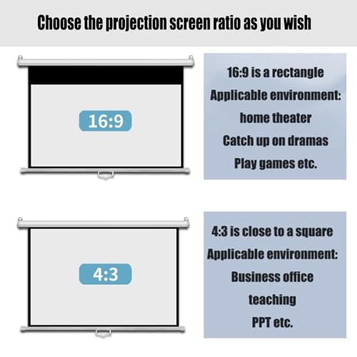 Pantalla para proyector manual 72" 16:9 HD miniatura 5