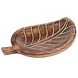 MARRAKESCH Ovale Holzschale Schale aus Holz Mbaye 25cm groß Braun | Dekoschale Servierplatte Platte asiatisch handgefertigt | Holztablett Räucherstäbchen Halterung als Raucher Zubehör & Tisch-Deko