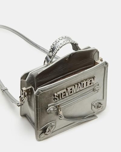 Image of Steve Madden womens Steve Madden EVELYN Logo Plaque Top Handle