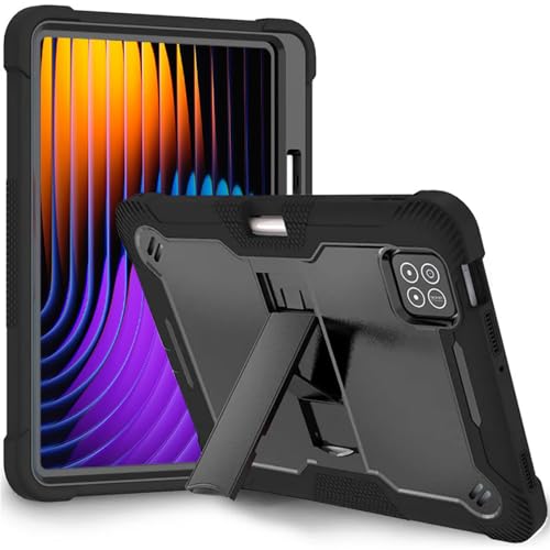 Image of WHITBULL 3 Layer Armor case Cover with Kickstand Compatible with iPad Air 11 Inch Case M4 /M3 /M2 (2026 /2025 /2024), iPad Air 5th /4th Gen (2022 /2020) with S Pen Holder, Black