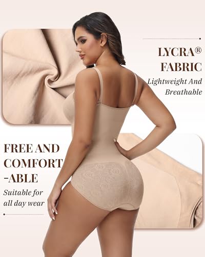 Image of SHAPESHE Shapewear for Women Faja Colombianas Moldeadoras Seamless Bodysuit | Built In Underwire, Short with Nipple Cover,Anti-slip Silicone Strips, Zipper Closure, Tummy Control, Butt Lifting,