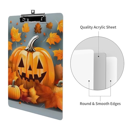 Porte-bloc rigide acrylique citrouille A4 avec impression HD durable - 3