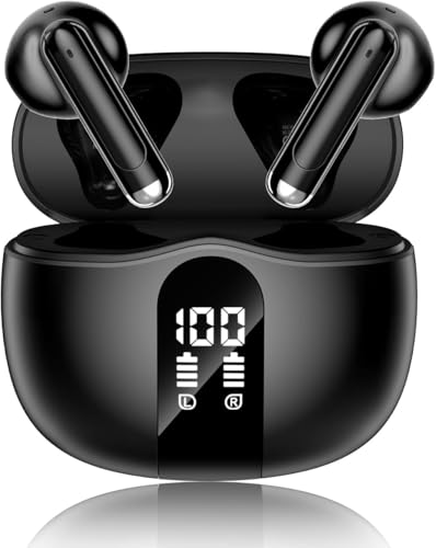 XIAOWTEK Wireless Earbuds, 2026 Bluetooth 5.4 Headphones Bass Stereo Ear Buds with Noise Cancelling...