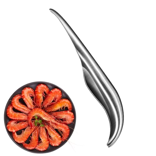 Outil à Déveiner les Crevettes, Déveineur Ergonomique de Crevettes à Coquille, Éplucheur de Carapace de Crevette, pour Papa Grand-mère Grand-père Chefs Hommes Femmes Jeunes Adolescents