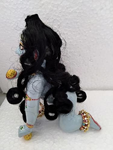 Image of HC- Bal Gopal Wig Sringar Crawley Hair /Laddu Gopal-Marble Krishna Idol Wig sringar According to Idol Size Variation (18 cm)