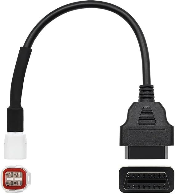 Fault Code Reader Adapter 4 Pin Connector for OBD2 Scanner Odb2 Reader Compatible with Yamaha Tracer