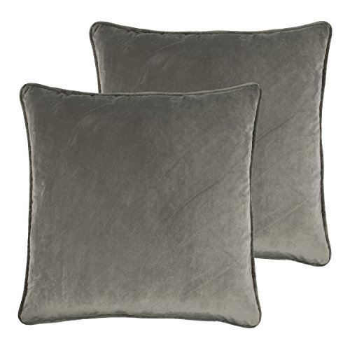 Sherry Kline Elite Elite Samt-Kordelrand, 61 x 61 cm, nur Bezug, 2 Stück, ohne Einsatz, Taupe Grau Cover