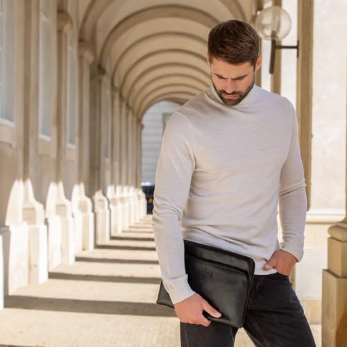 dbramante1928 - Skagen Pro+ Laptophülle - Kompatibel für MacBook Pro Laptop 14' - Laptop-Hülle - Sleeve Laptop tasche - Außentasche & Reißverschluss - Hochwertigem Leder - Black 2nd