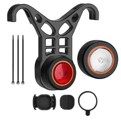 Rrlihjgu Luces Traseras para Bicicleta | Sensor de Frenado Impermeable Luz Trasera | Iluminación Inteligente con Sensor 5 Modos Magnético para Scooter Montaña y Carretera Bicicleta
