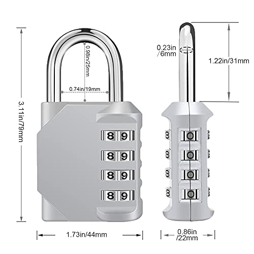Zhege Combination Lock Outdoor, 4 Digit Re-Settable Padlock For Gym, School, Fence, Employee Locker #TOP3