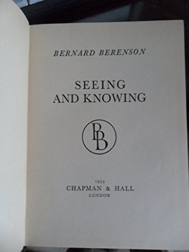Seeing And Knowing B002FTBFWQ Book Cover