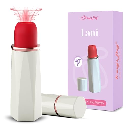 Tracys Dog Lani Sucking Lipstick Vibrator for Women Clitoral Suction Stimulator with 9 Modes Discreet Rose Sex Toy for Female IPX6 Waterproof Rechargeable Travel Size