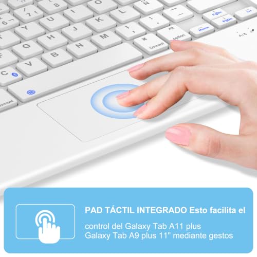 Teclado Bluetooth magnéticamente desmontable con trackpad para Samsung Tab A11+ 5