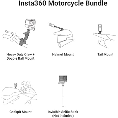 Insta360 X3 - Waterproof 360 Action Camera with 1/2'' 48MP Sensors, 5.7K HDR Video, 72MP Photo, 4K Single-Lens, 2.29'' Touchscreen|Includes Motorcycle Bundle, Selfie Stick, Lens Cap&128GB, Black