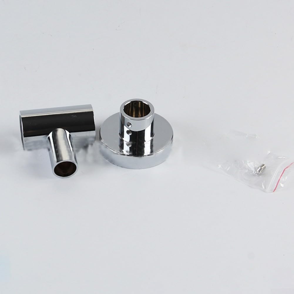 Soporte de Pared para Barra de Ducha de 25 mm, Resistente y Duradero en ABS, Fácil Instalación, Accesorio de Baño en Color Plateado