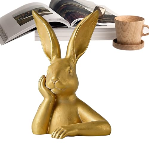 Générique Figurines de Lapins | Drôles de Statuettes Dorées de Printemps - Statues de Lapin pour décoration Maison,pour Cuisine Salon Chambre Salle de Bain Bureau Ferme Bureau à Domicile