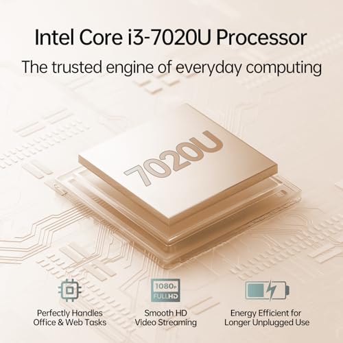 2026 New 15.6\'\' Laptop Windows 11 Pro, Intel Core i3-7020U, 8GB RAM, 256GB SSD, 1080p FHD Display, Backlit Kerboard, Fingerprint, Office 365, WiFi5, BT5, Webcam, Mini-HDMI, USB3.2, TF Card Slot - Thumbnail 2