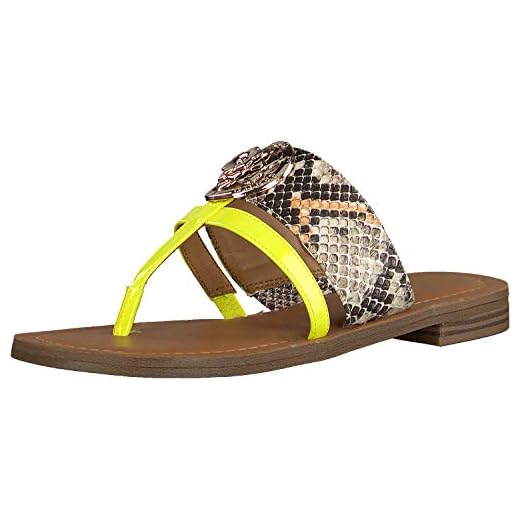 Guess Chanclas con estampado de serpiente., color Beige, talla 36 EU