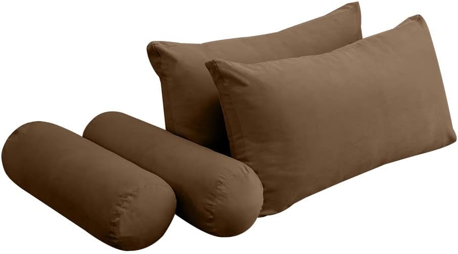 Prolinemax Style V2 Twin Size Knife Edge Velvet Indoor Daybed Mattress Bolster Pillow Complete Set AD308