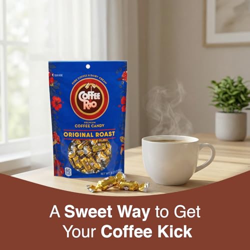Coffee Rio Original Roast Coffee Caramels Candy, Pack of 3 Stand-Up Bags (9 oz Each) - Individually Wrapped Hard Candies w/Fresh Dairy Cream - Perfect for Office Candy Bowls & More - Kosher Certified