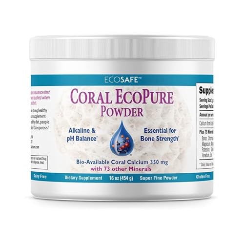 Coral Ecopure Powder Coral Calcium Powder Supplement with Coral Minerals - 16 Ounces
