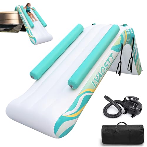 LVAOSTT Inflatable Pontoon Waterfall Slide