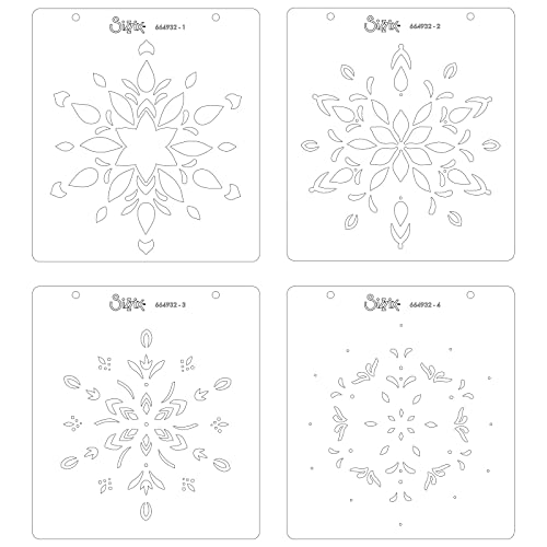 Sizzix Layered Stencils 4PK Snowflake, One Size - Image 2