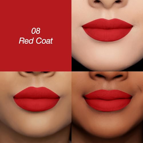 Image of Colors Queen Luscious Lips - Non Transfer Creamy Matte Lipstick | Highly Pigmented with Smooth Application | Long Lasting Lipstick Waterproof | Smudge Proof Lipstick for Women (08 - Red Coat - 3.5g)