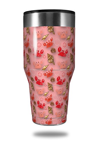 Skin Decal Wrap for Walmart Ozark Trail Tumblers 40oz Crabs and Shells Pink