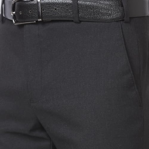 Image of Raymond Men Slim Fit Structure Pattern Polyester Blend Flat Front Formal Trouser